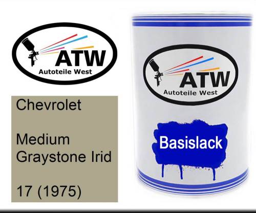 Chevrolet, Medium Graystone Irid, 17 (1975): 500ml Lackdose, von ATW Autoteile West.